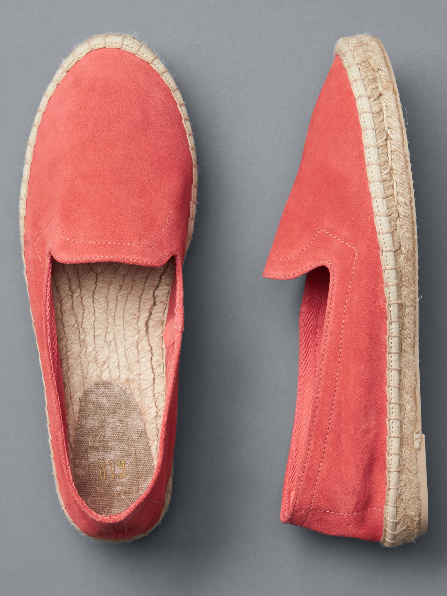 Женские туфли Gap Suede loafer espadrilles, цвет: Коралловый — фото 2