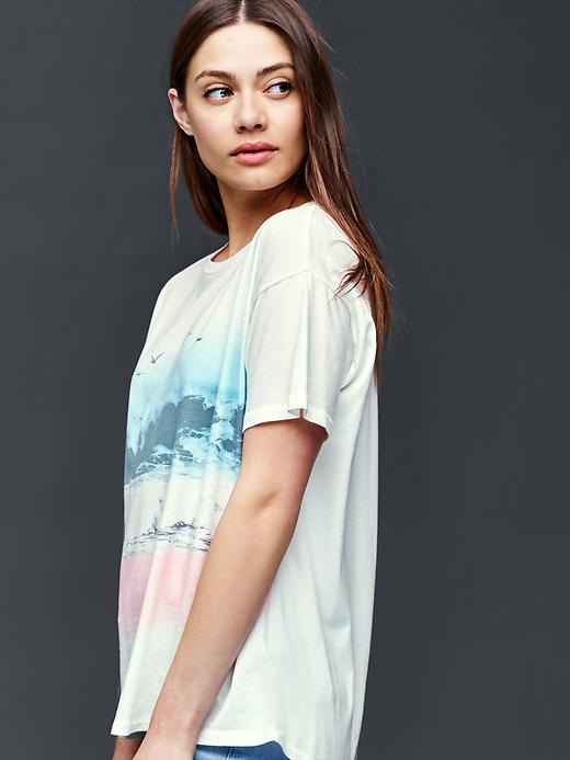 1 of 8 showing, with the color new off white of product Drop shoulder graphic tee
