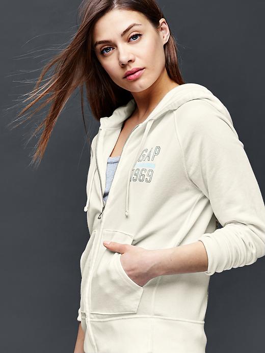 1 of 8 showing, with the color chalk of product City logo zip hoodie