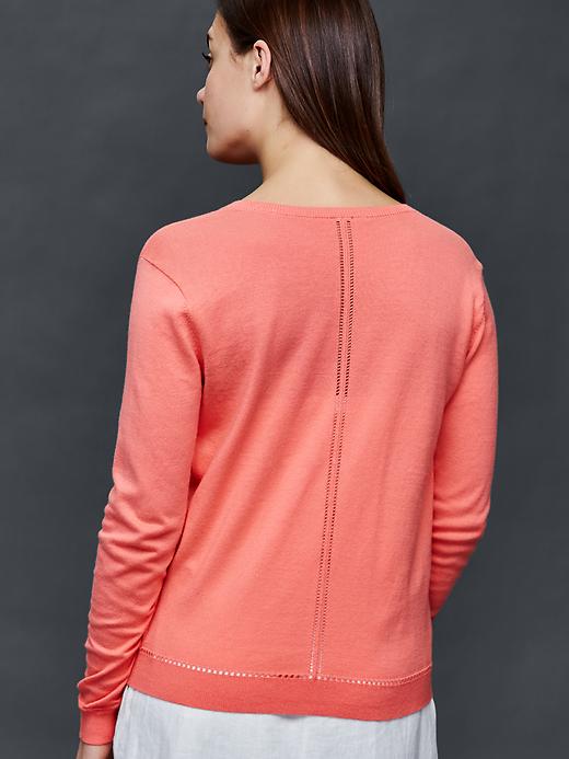 2 of 8 showing, with the color pink reef of product Cotton pointelle-trim cardigan