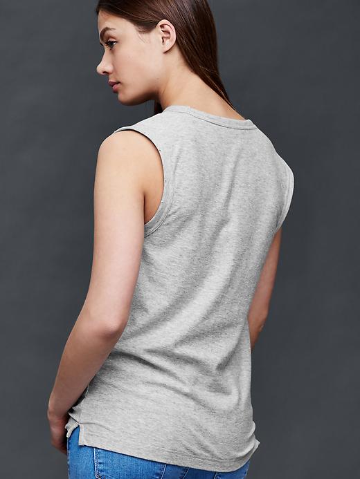 2 of 8 showing, with the color heather grey of product Braid logo muscle tank