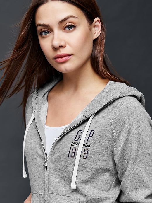 2 of 8 showing, with the color heather grey of product City logo zip hoodie
