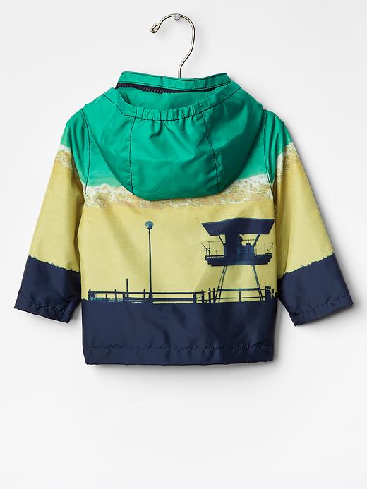 2 of 8 showing, with the color green malachite of product Beach scene windbreaker