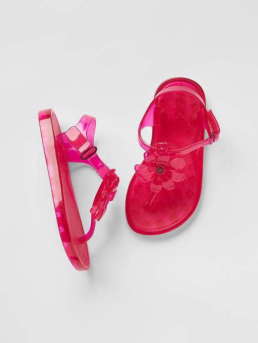 1 of 8 showing, with the color neon double pink of product Flower jelly sandals