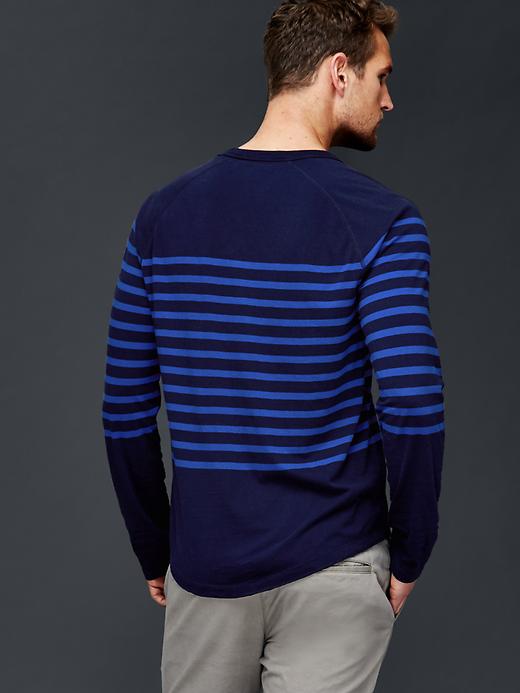2 of 8 showing, with the color dark night of product Vintage wash stripe long sleeve t-shirt