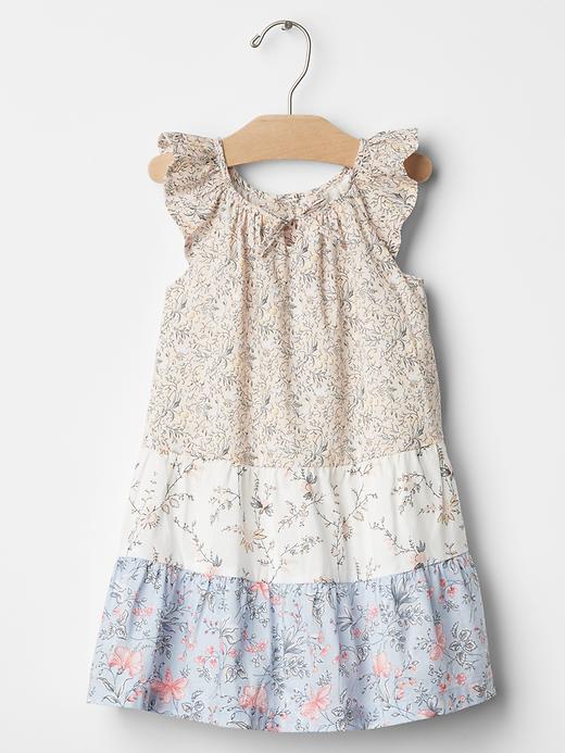 1 of 8 showing, with the color floral print of product Tiered floral flutter dress