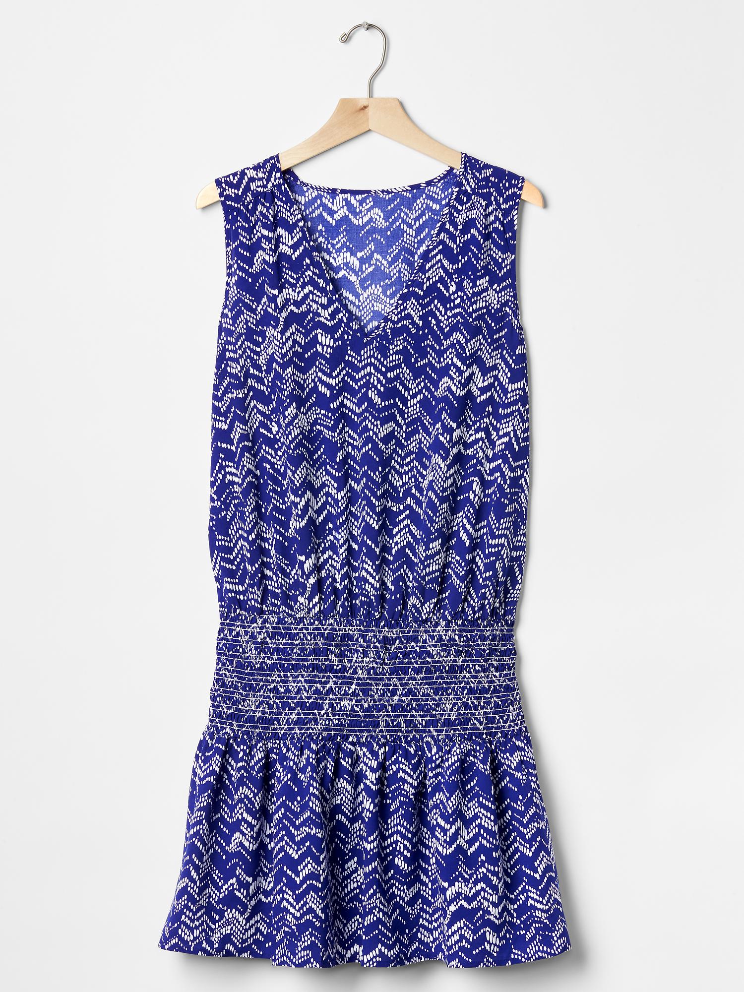 Sleeveless print smock dress Gap