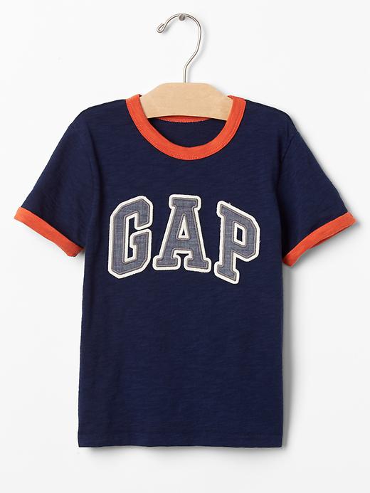1 of 8 showing, with the color elysian blue of product Logo crew tee