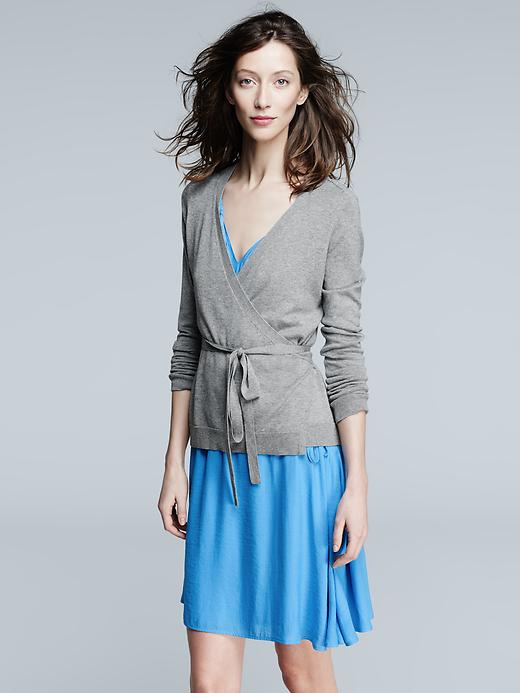 2 of 8 showing, with the color heather grey of product Ballet wrap cardigan