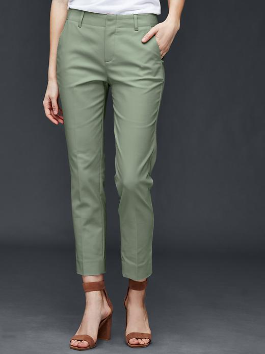 1 of 8 showing, with the color cool olive of product Slim crop pants