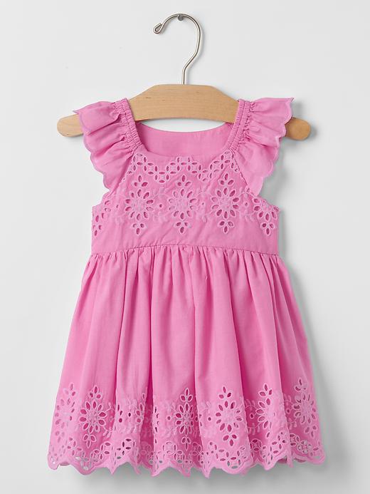 View large product image 1 of 1. Eyelet flutter dress