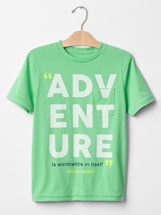 1 of 8 showing, with the color jamaica green of product GapKids x ED graphic pocket tee