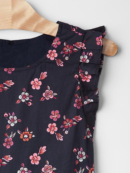 2 of 8 showing, with the color blue galaxy of product Floral print flutter dress