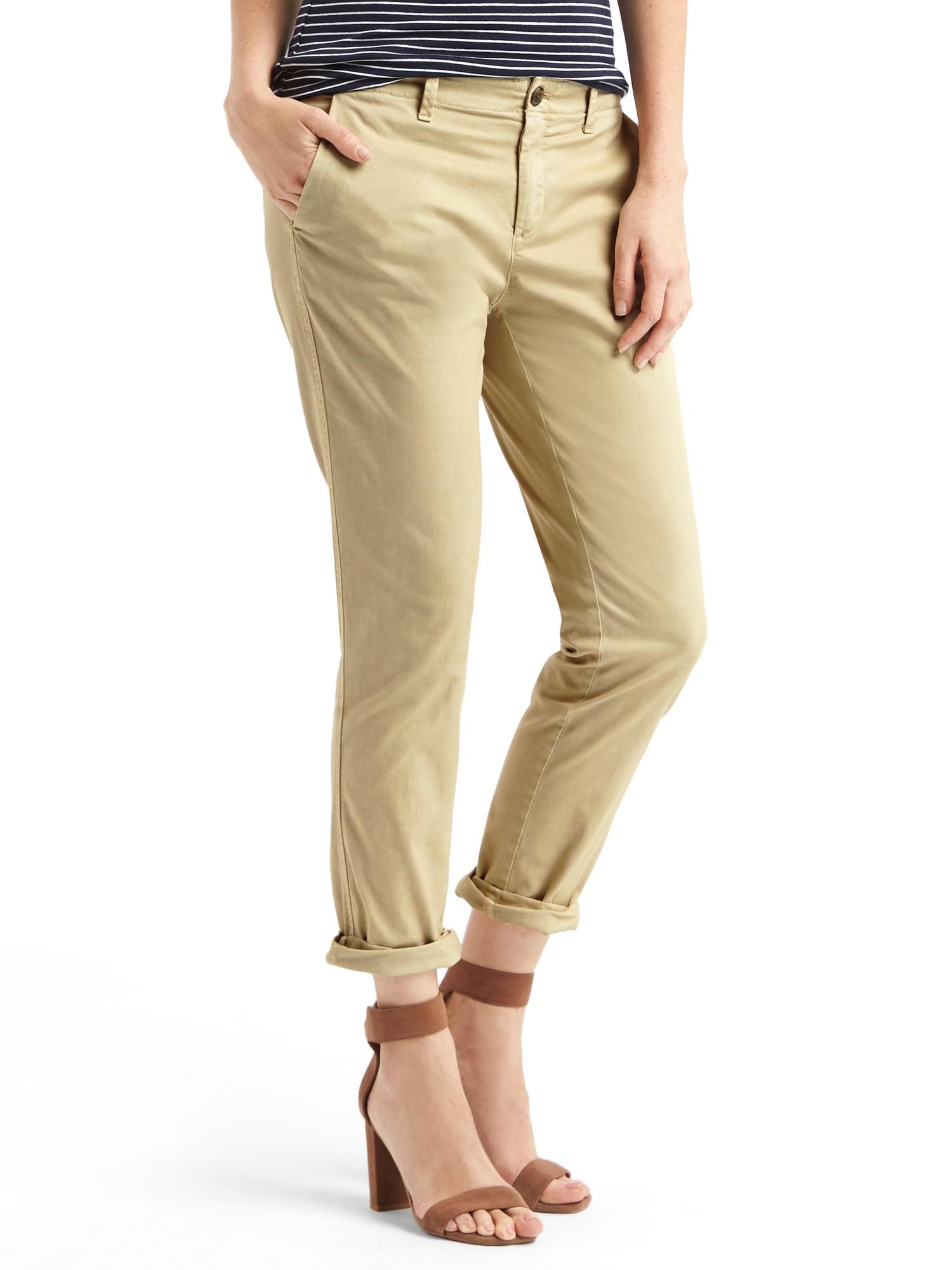 Petite high-rise girlfriend chino pant