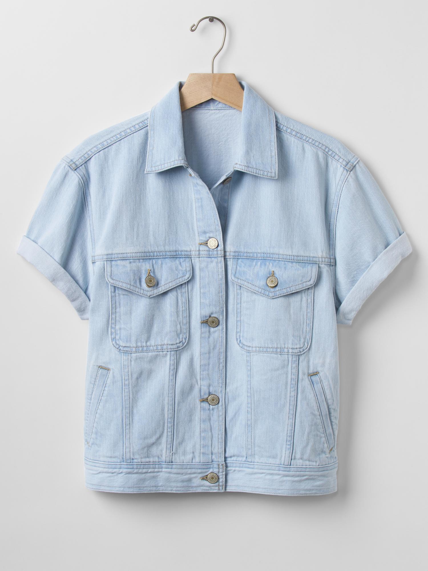 Oversized Cropped Icon Denim Jacket | Gap