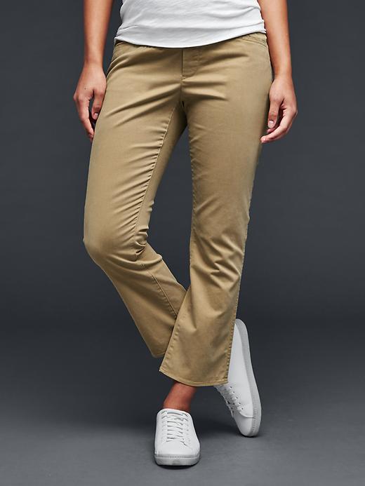 1 of 8 showing, with the color Mission Tan of product Demi panel crop kick pants