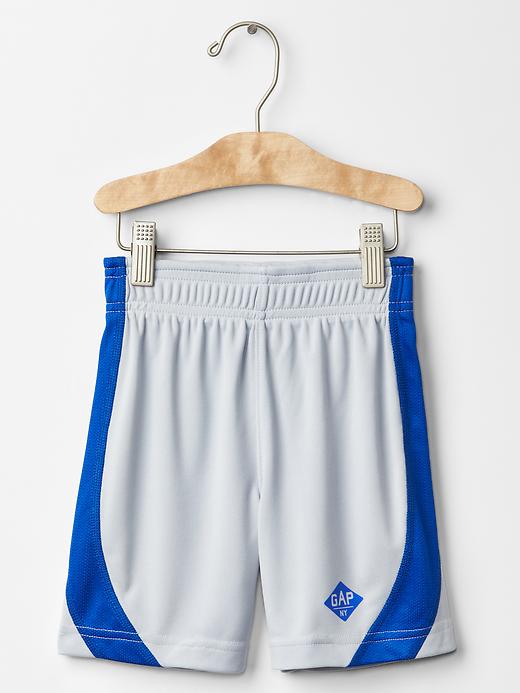 1 of 8 showing, with the color antique pewter of product Logo active shorts