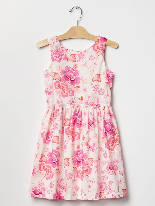 1 of 8 showing, with the color new off white of product Floral fit & flare dress