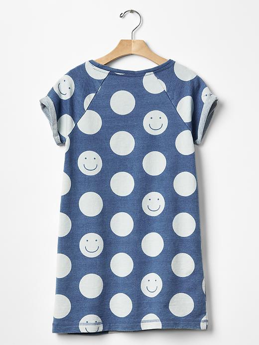 2 of 8 showing, with the color medium indigo of product Happy dot shift dress