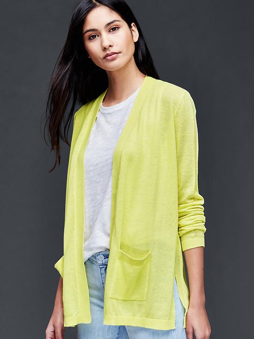 1 of 8 showing, with the color key lime pie of product Open front cardigan