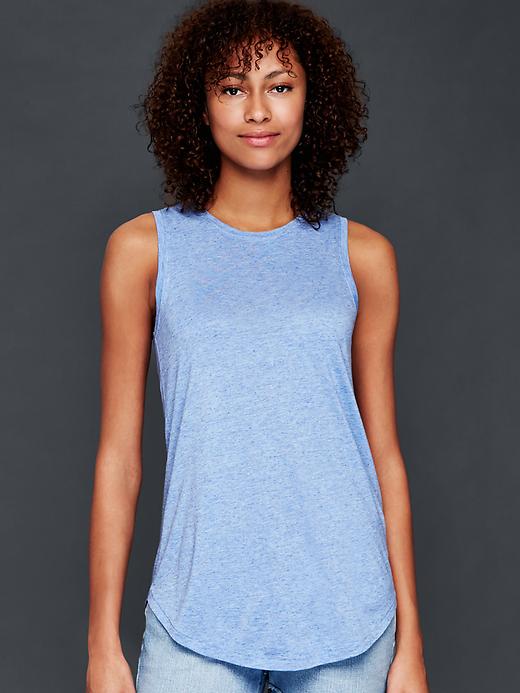 1 of 8 showing, with the color blue heather of product Jersey tank