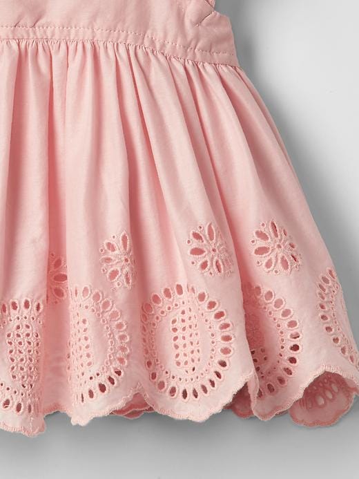 2 of 8 showing, with the color pink cameo of product Eyelet flutter top
