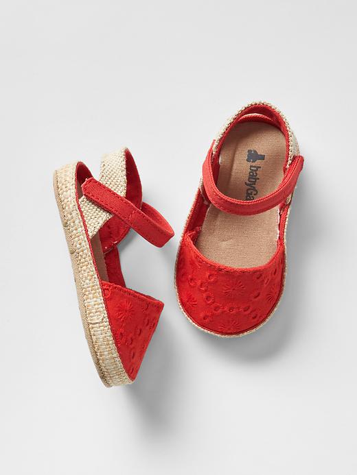 View large product image 1 of 1. Eyelet espadrille sandals