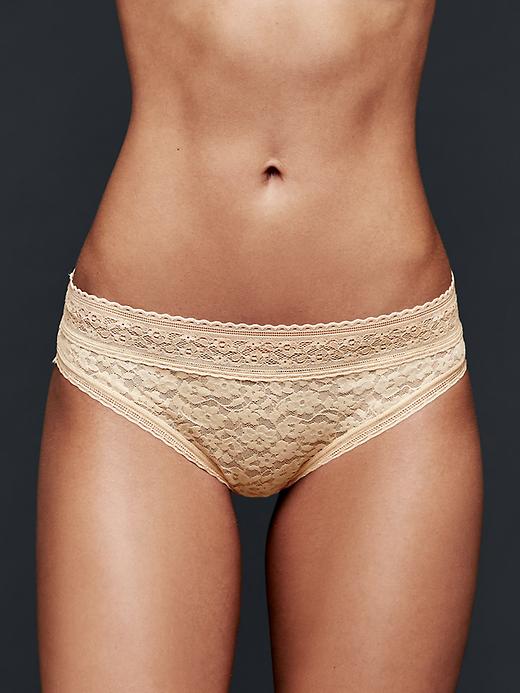 1 of 8 showing, with the color blush of product Supersoft lace bikini