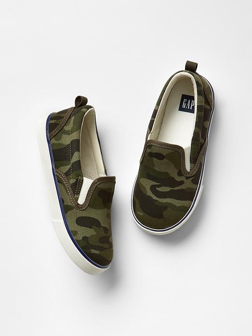 1 of 8 showing, with the color surplus of product Toddler Camo Slip-On Sneakers