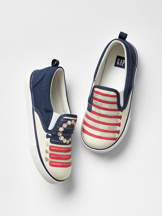 1 of 8 showing, with the color new off white of product Photo-real slip-on sneakers