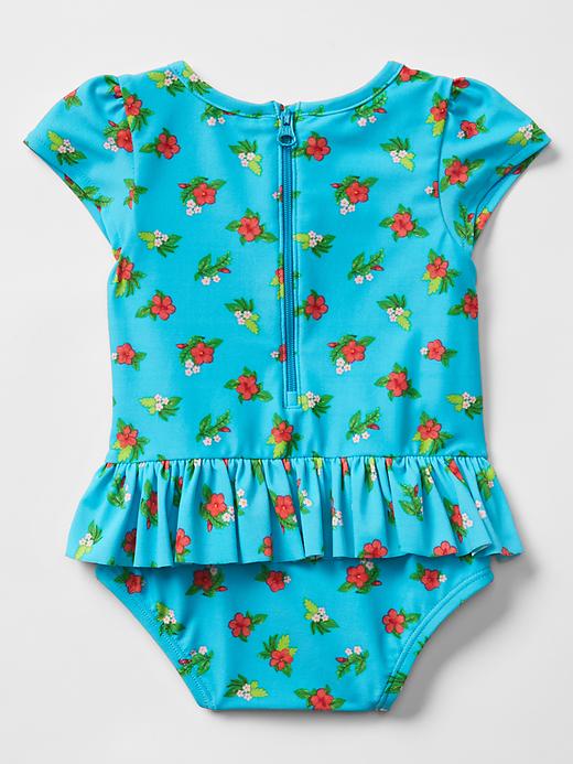 View large product image 2 of 3. Meadow flower peplum swim one-piece