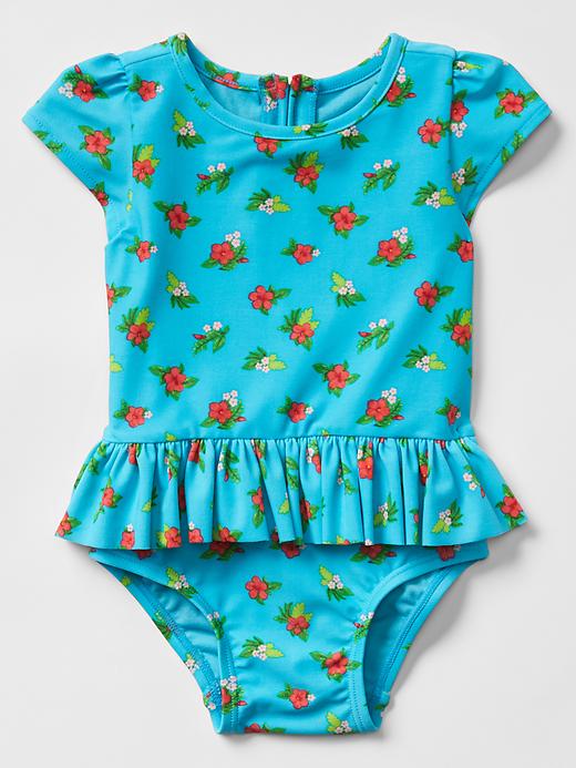 1 of 8 showing, with the color pool of product Meadow flower peplum swim one-piece