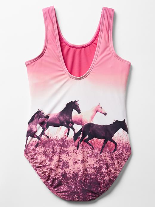 2 of 8 showing, with the color devi pink of product Photo-real graphic swim one-piece