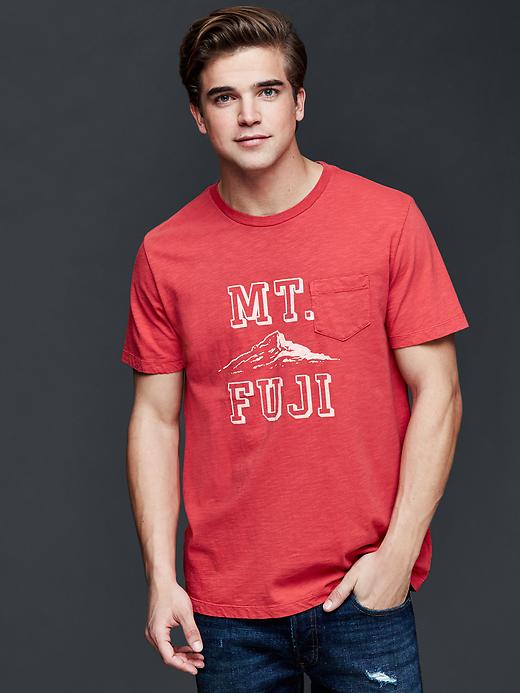 1 of 8 showing, with the color weathered red of product Destination graphic tee