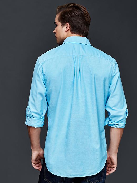 2 of 8 showing, with the color cyan blue of product Oxford standard fit shirt