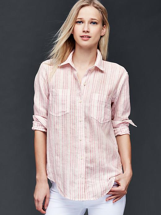Linen boyfriend shirt Gap