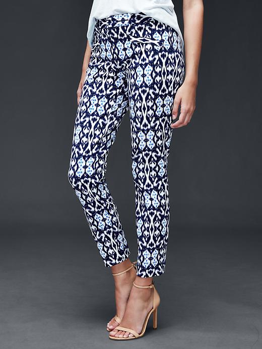 1 of 8 showing, with the color ikat blue of product Skinny Ankle Pants