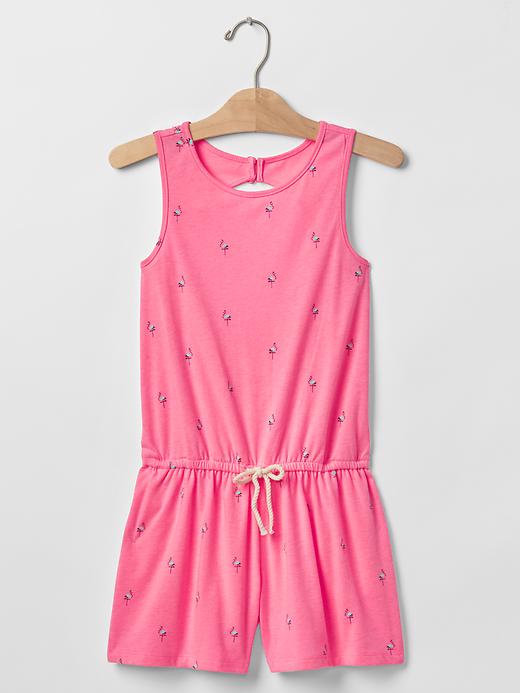 1 of 8 showing, with the color neon impulsive pink of product Open-back tank romper