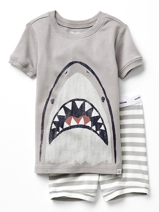 1 of 8 showing, with the color antique pewter of product Shark short sleep set