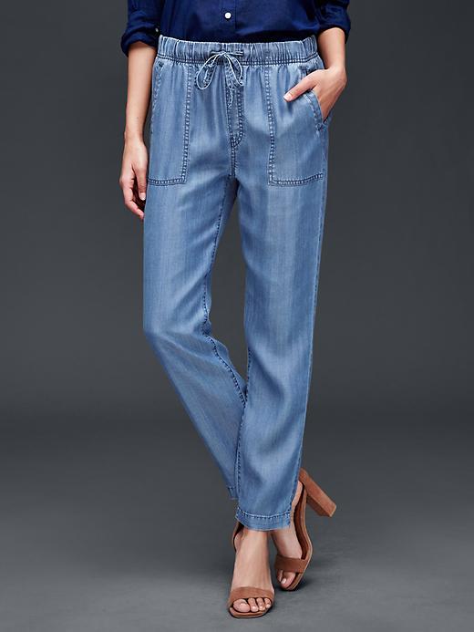 1 of 8 showing, with the color medium indigo of product 1969 TENCEL™ denim joggers