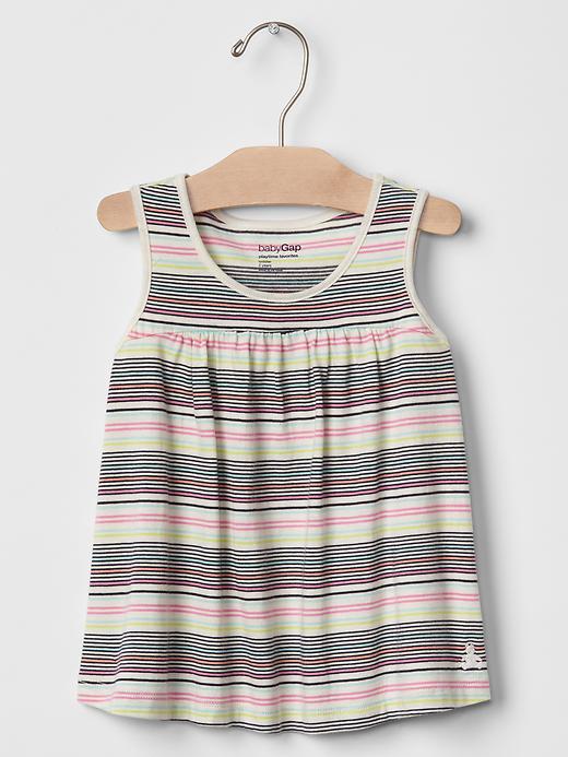 1 of 8 showing, with the color multi stripe of product Print shirred tank