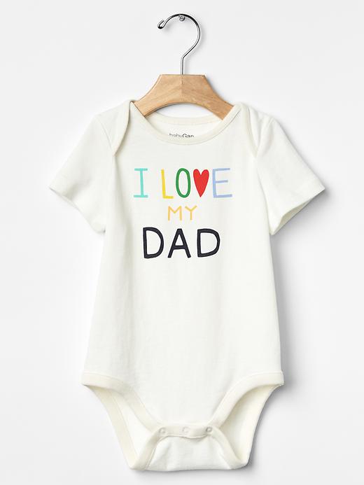 1 of 8 showing, with the color new off white of product Dad love bodysuit