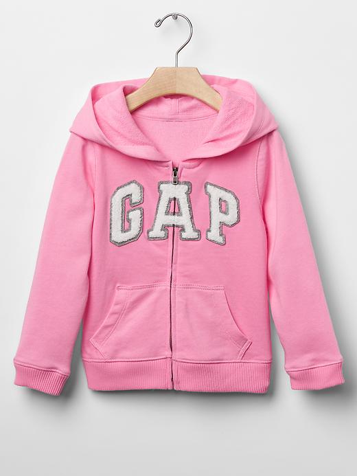 1 of 8 showing, with the color neon impulsive pink of product Cozy logo zip hoodie