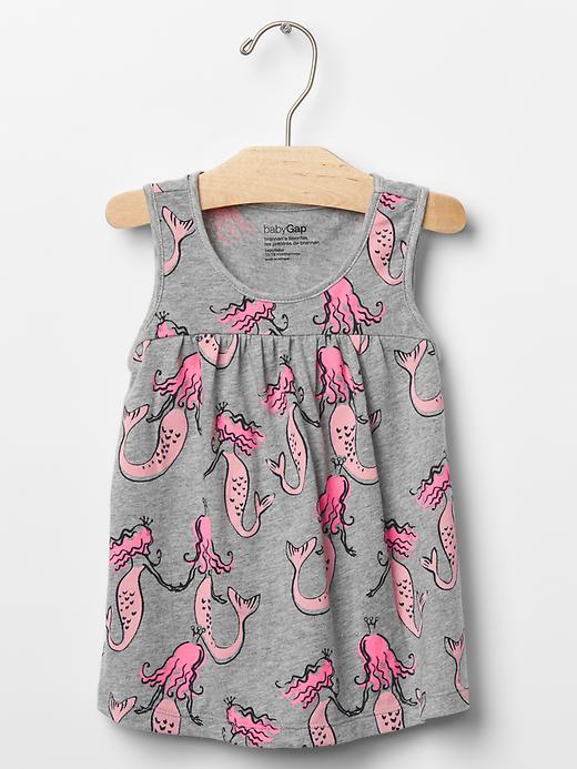 1 of 8 showing, with the color mermaid of product Print shirred tank