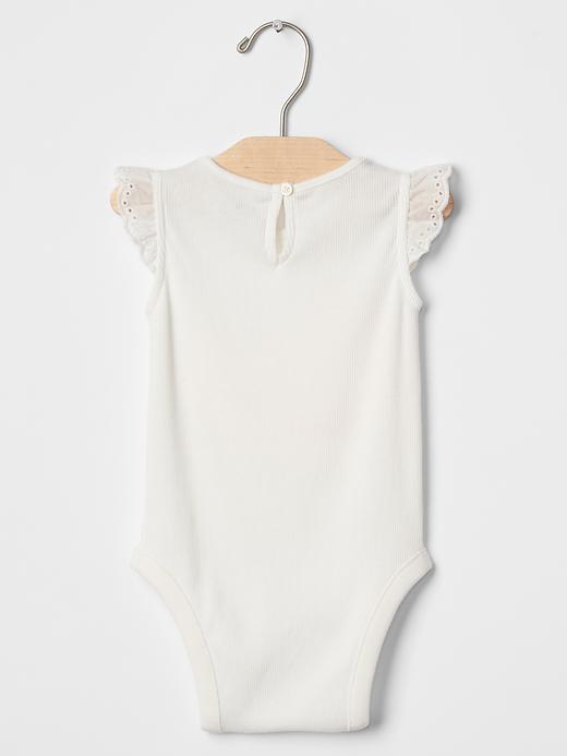 2 of 8 showing, with the color white of product Floral whale flutter bodysuit
