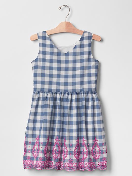 Image number 1 showing, Gingham eyelet tank dress