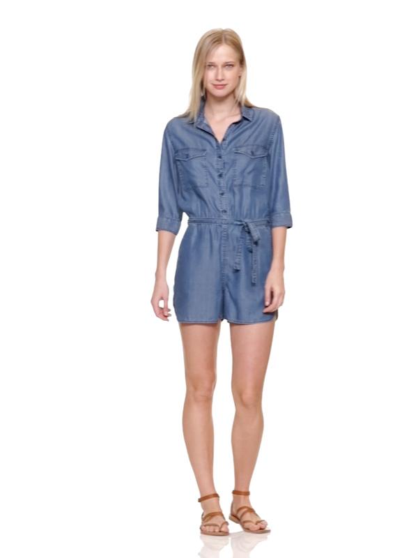 Женские комбинезоны Gap 1969 TENCEL™ denim shirt romper — фото 6