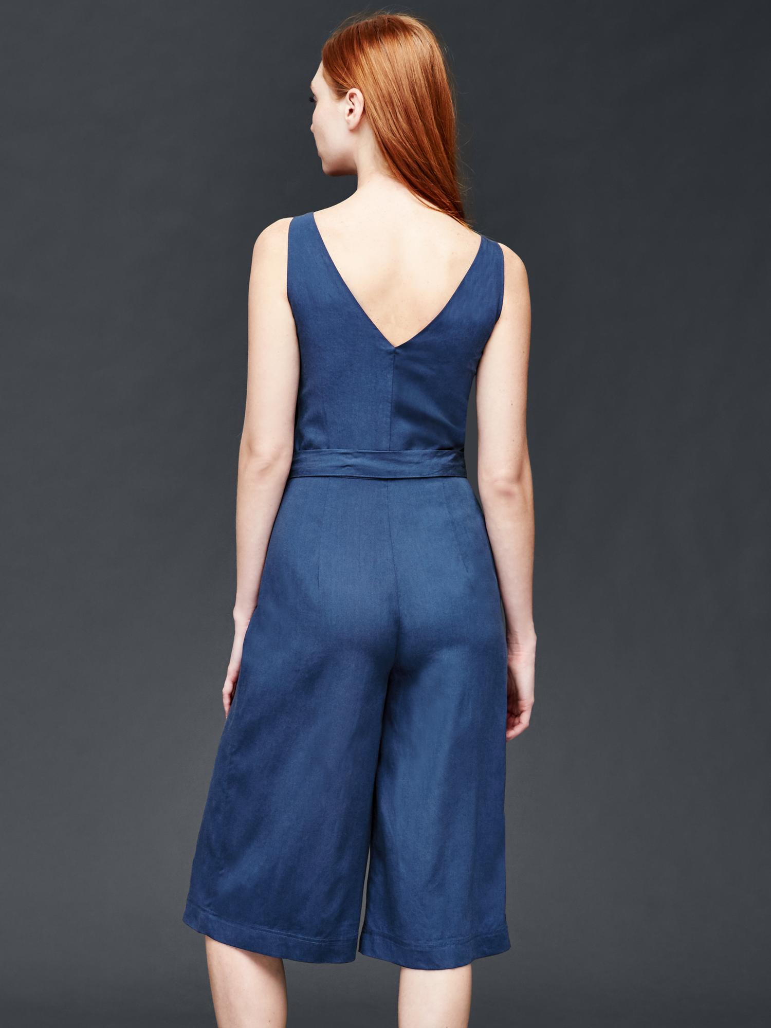 Gap TENCEL™ linen culotte jumpsuit — фото 2