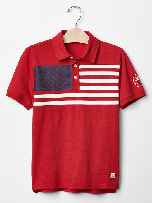 1 of 8 showing, with the color holly berry of product Americana jersey polo