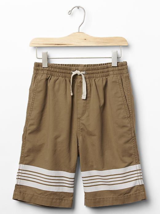 1 of 8 showing, with the color cream caramel of product Stripe pull-on shorts